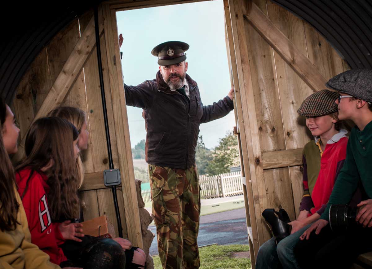 Children experiencing a WW2 Anderson shelter